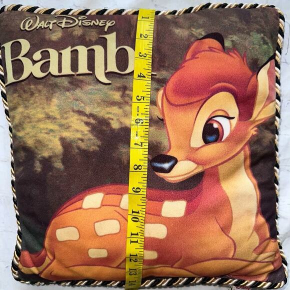 Vintage Walt Disney Bambi Movie 16 X 16 Throw Pillow Corded Edge - Picture 7 of 7
